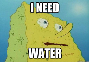 Spongebob: I need water